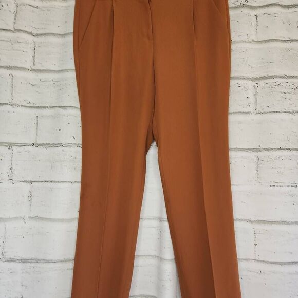 J. Crew Womens Brown Pleated High Rise Straight Leg Trouser Dress Pants Size 6 - Picture 3 of 13